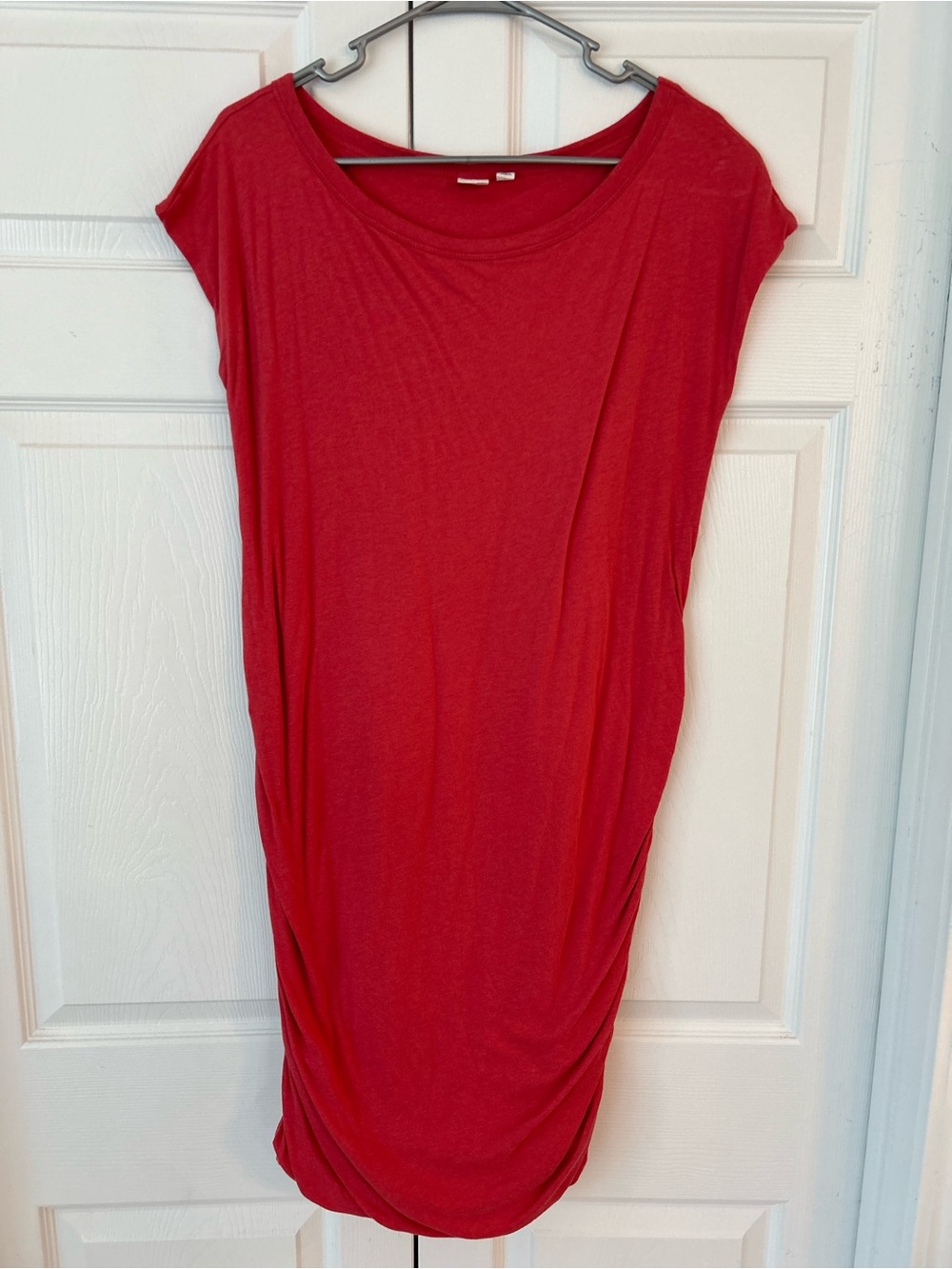 NWOT Gap Maternity Women’s Red Cap Sleeve Cotton Blend Jersey Shirt Dress Size M